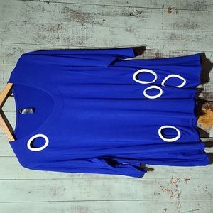 Ela USA royal blue tunic length top